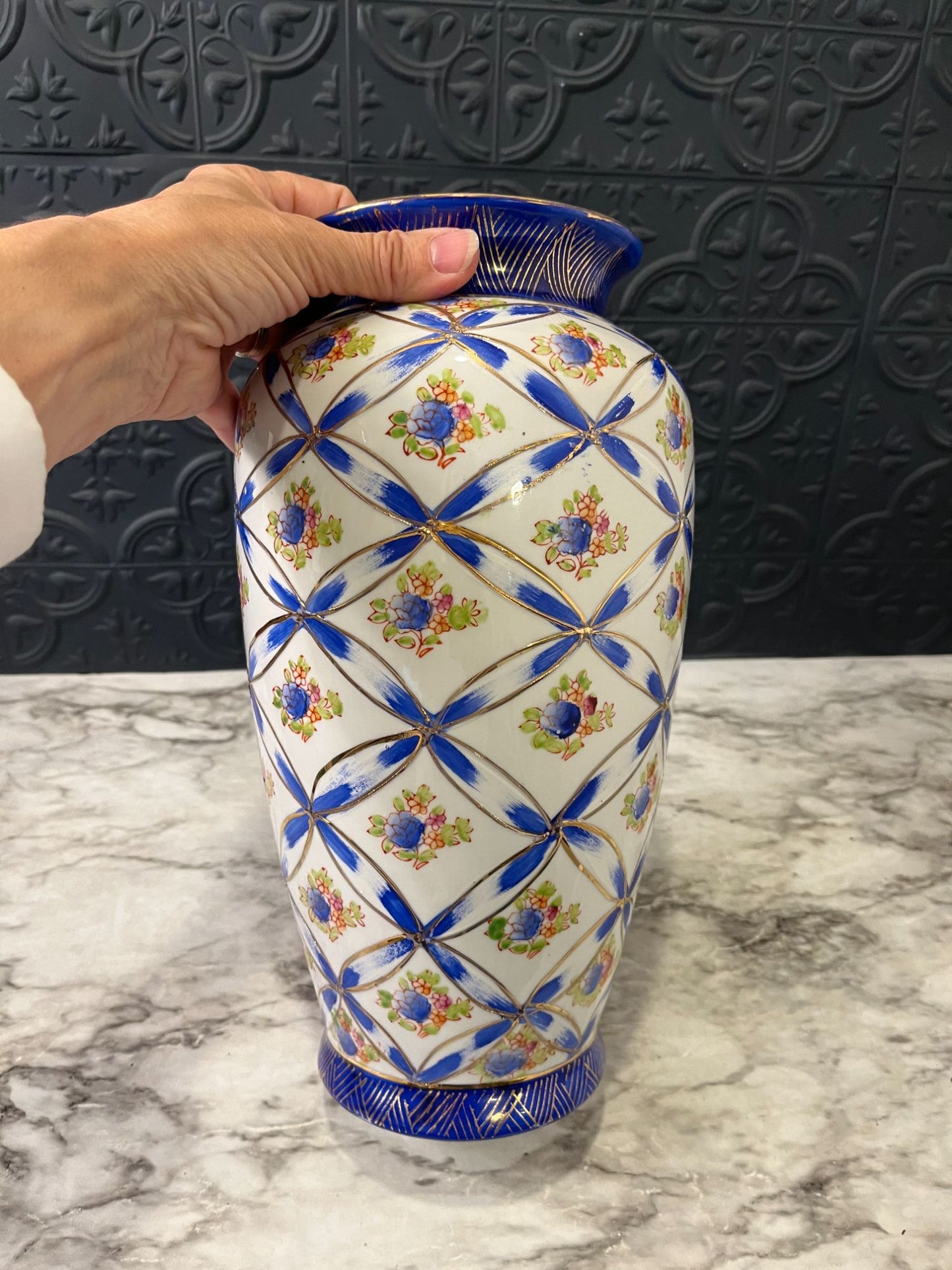 Blue and Gold Lemax Vase