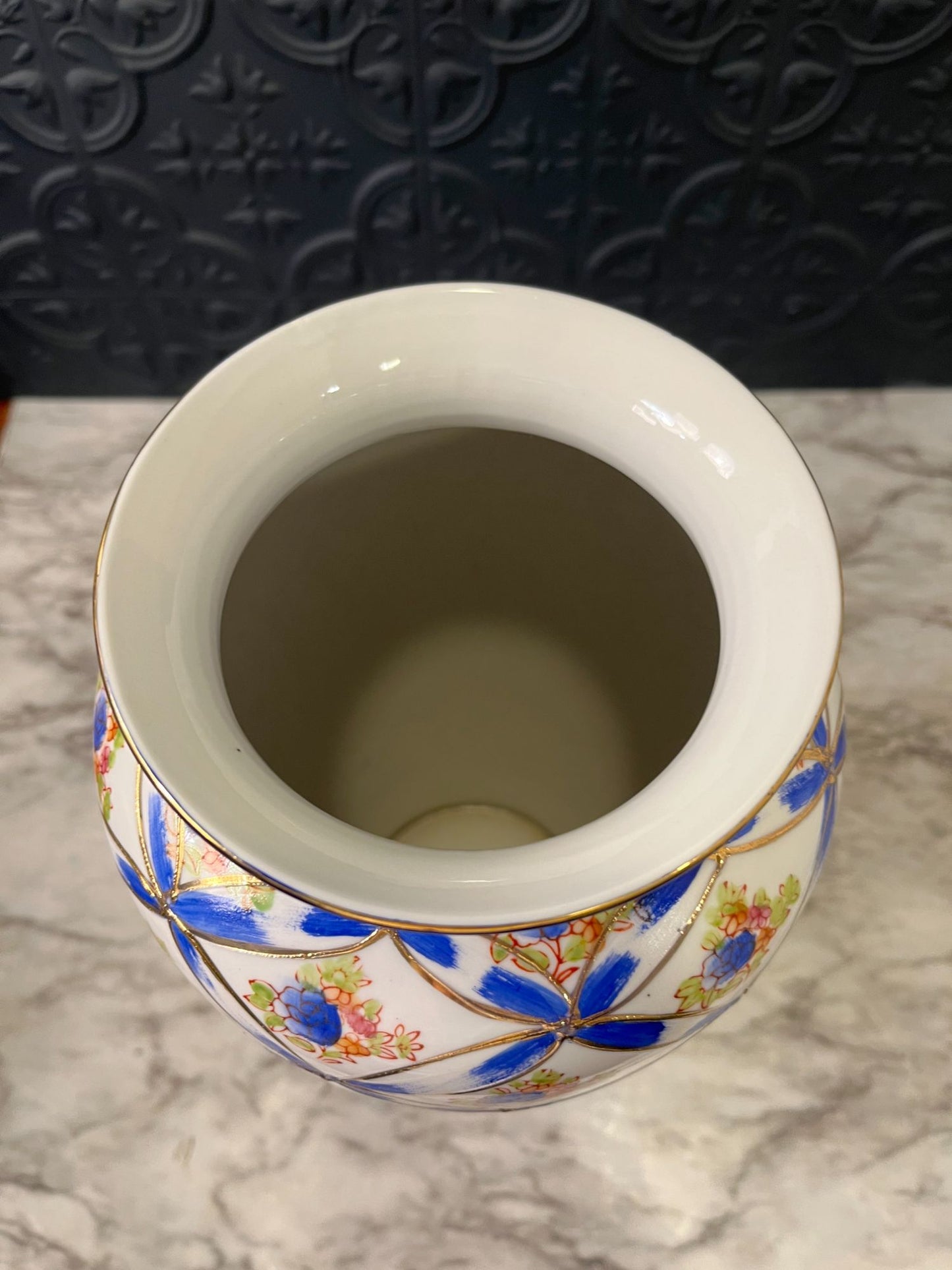 Blue and Gold Lemax Vase