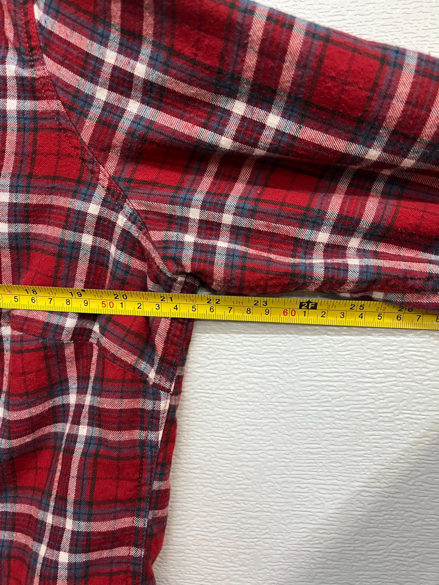 Eddie Bauer Womens Red Plaid Flannel Shirt XL