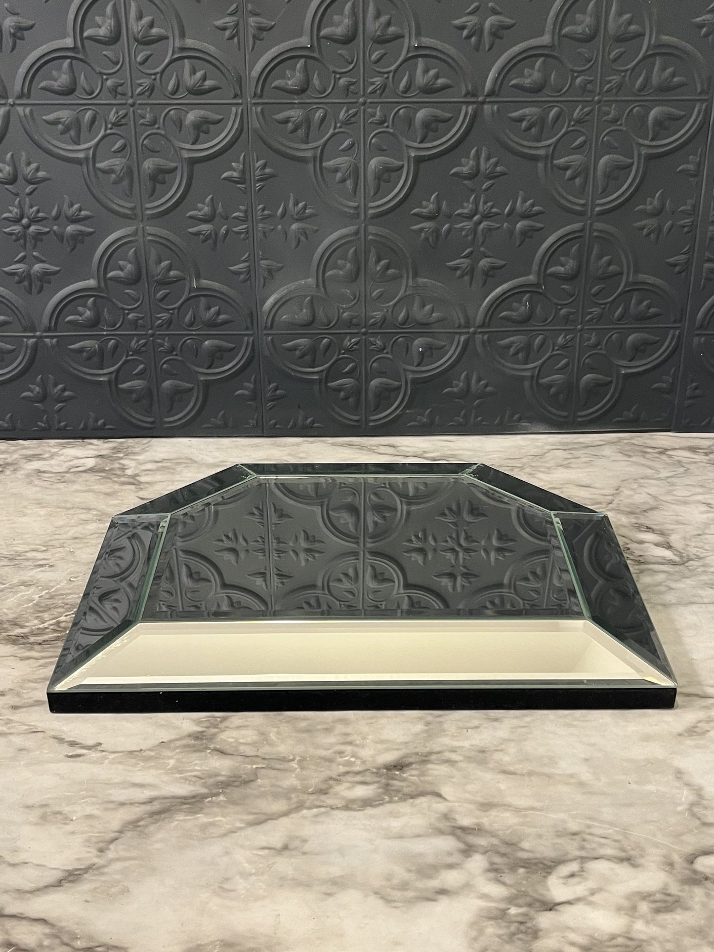 Home Plate Beveled Mirror Tray
