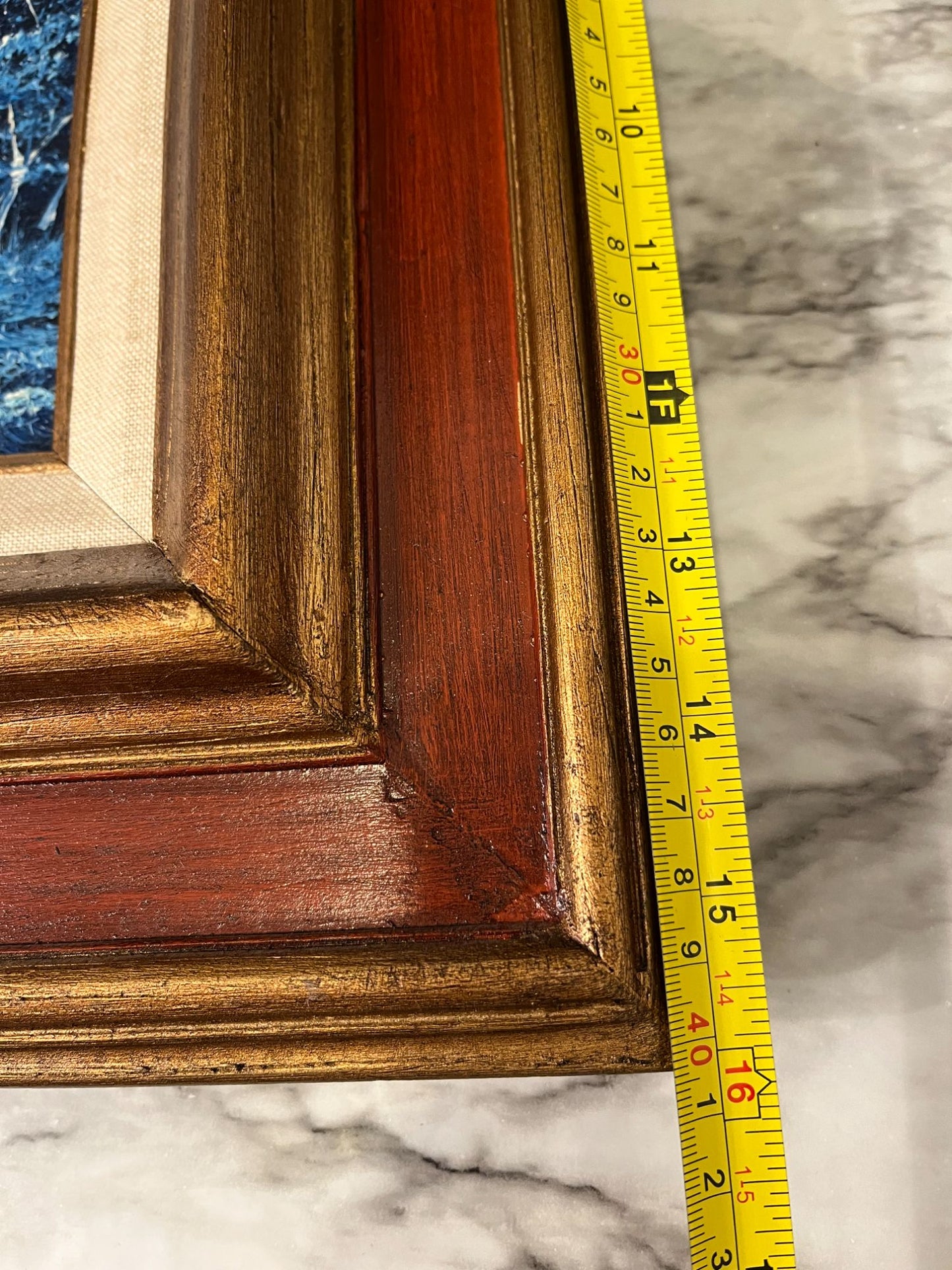 Original Painting Blue Winter Framed