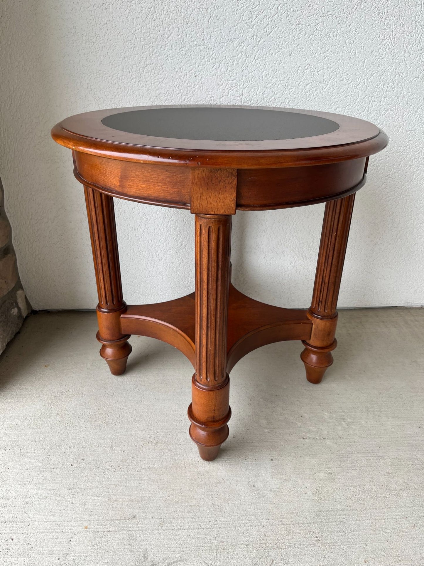 Round Wood Table With Black Center
