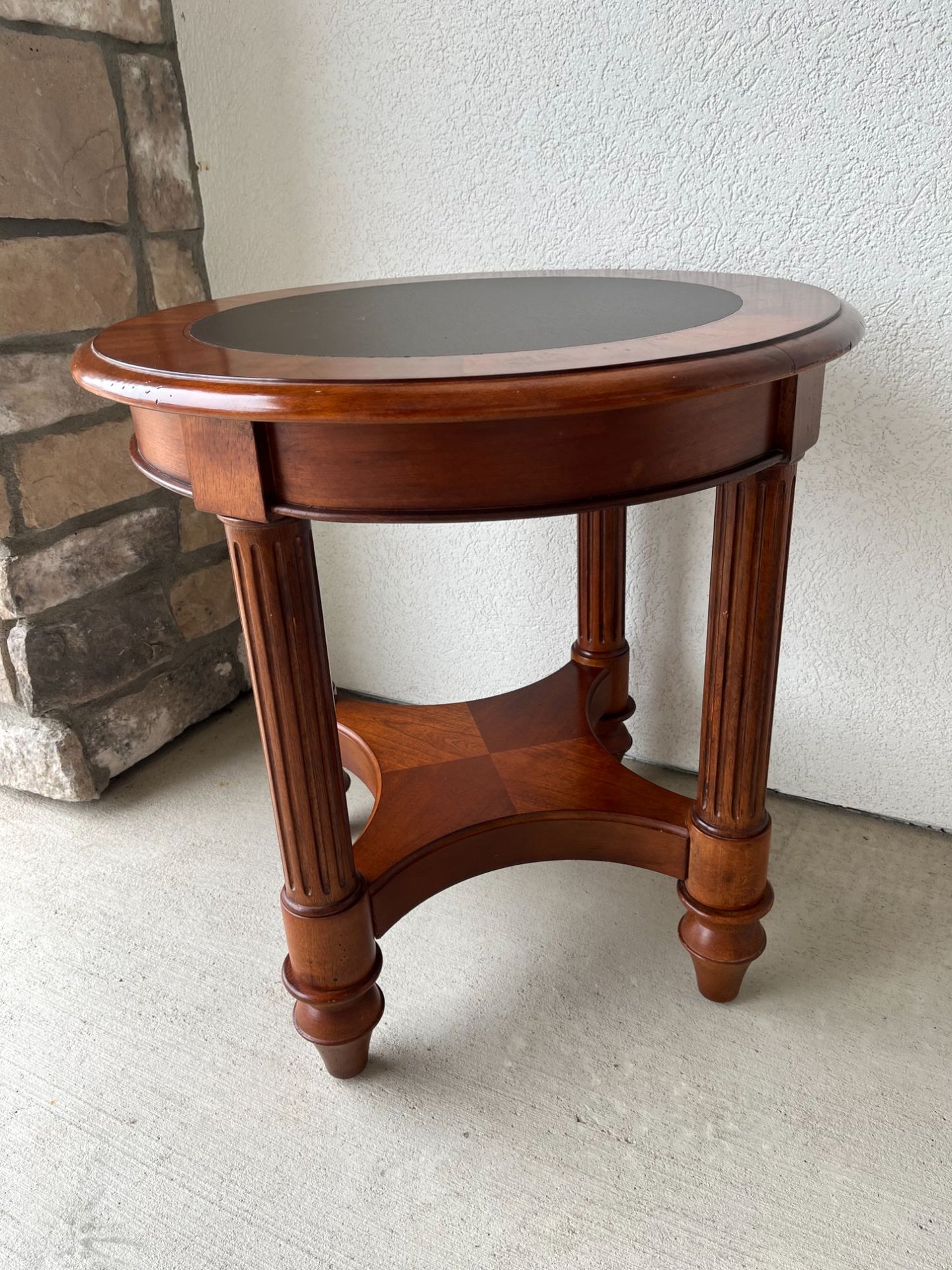 Round Wood Table With Black Center
