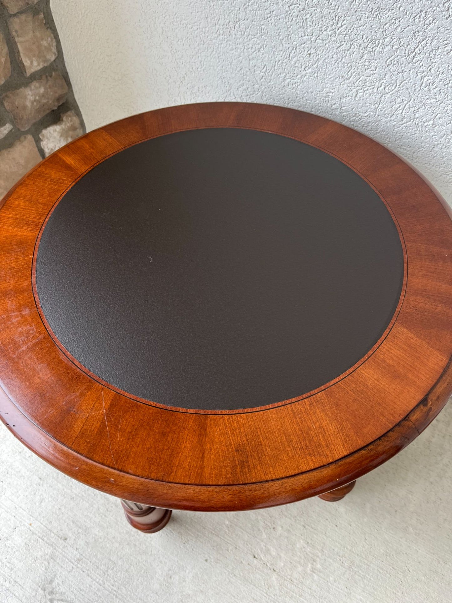 Round Wood Table With Black Center