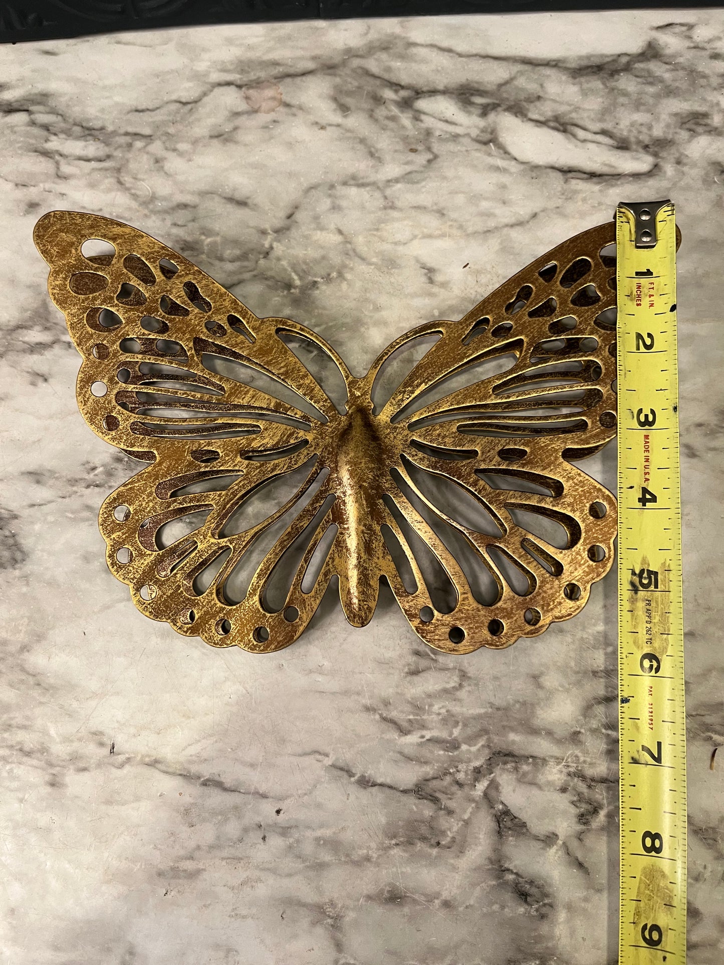 Gold Finish Metal Butterfly