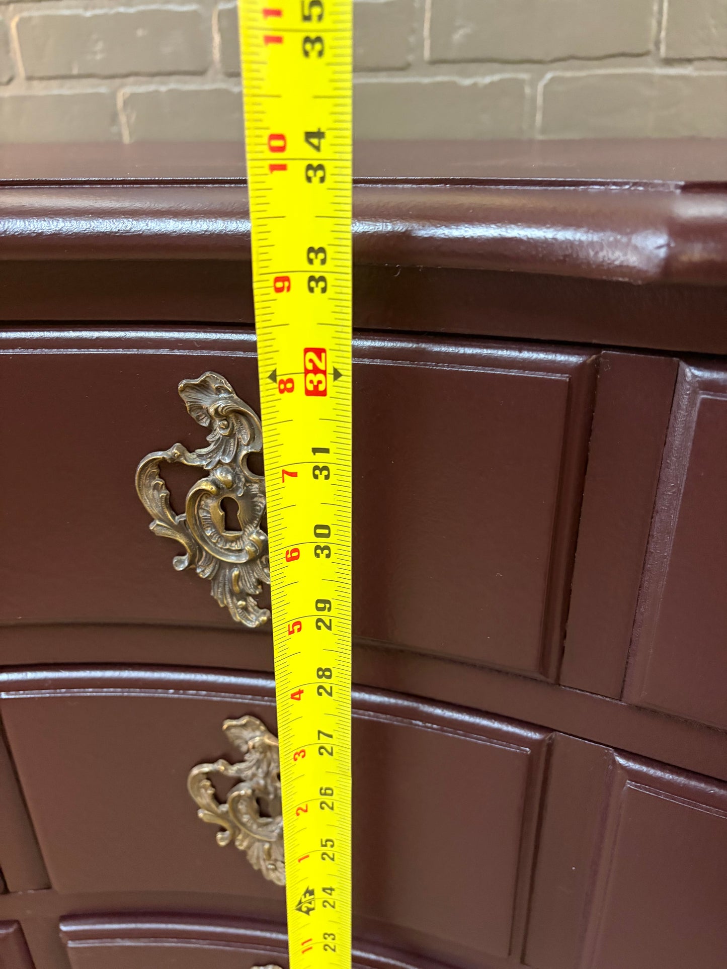 Dark Mahogany Painted National Furniture Dresser