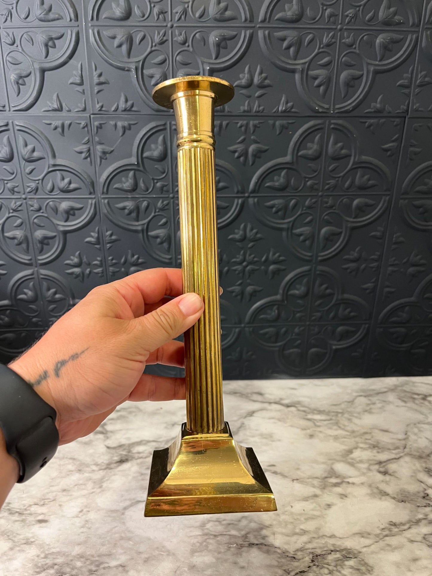 Brass Column Candle Holder