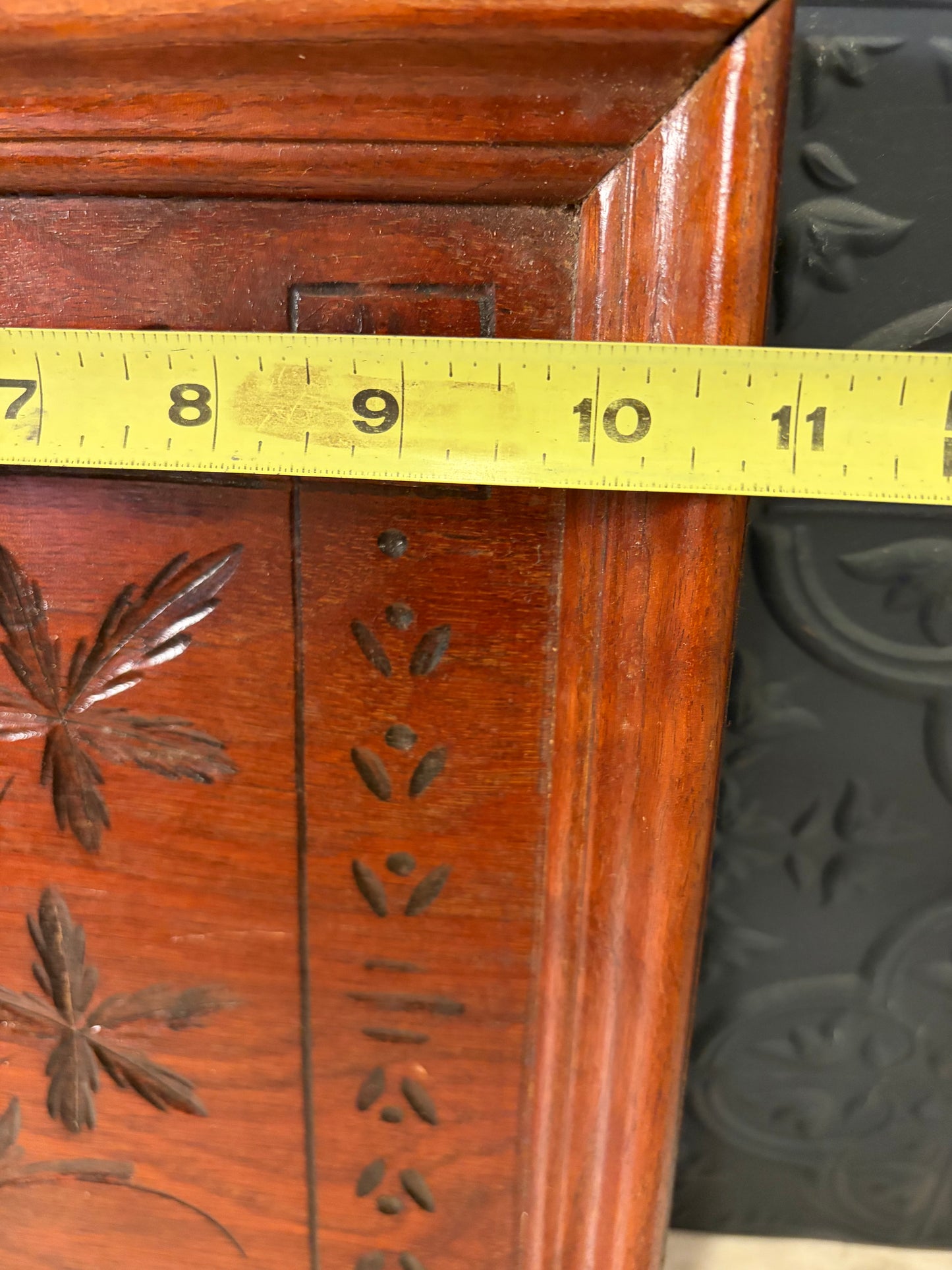 Hand Carved Floral Wood Hanging