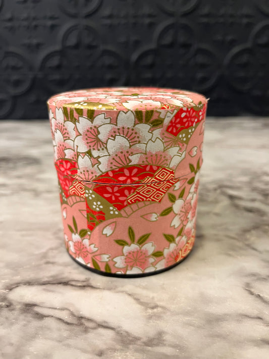 Pink and White Flower Small Canister