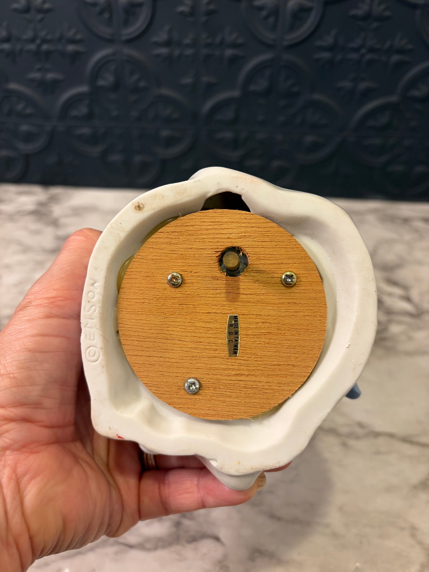 Blue and White Clown Music Box AS  IS