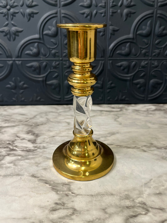 Partylite Brass and Lucite Candle Holder