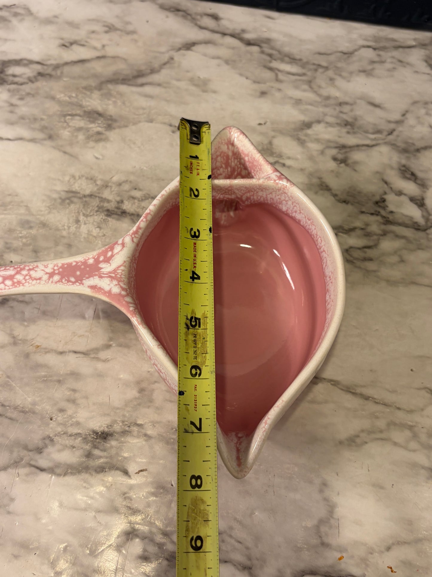 Pink and White Gravy Boat