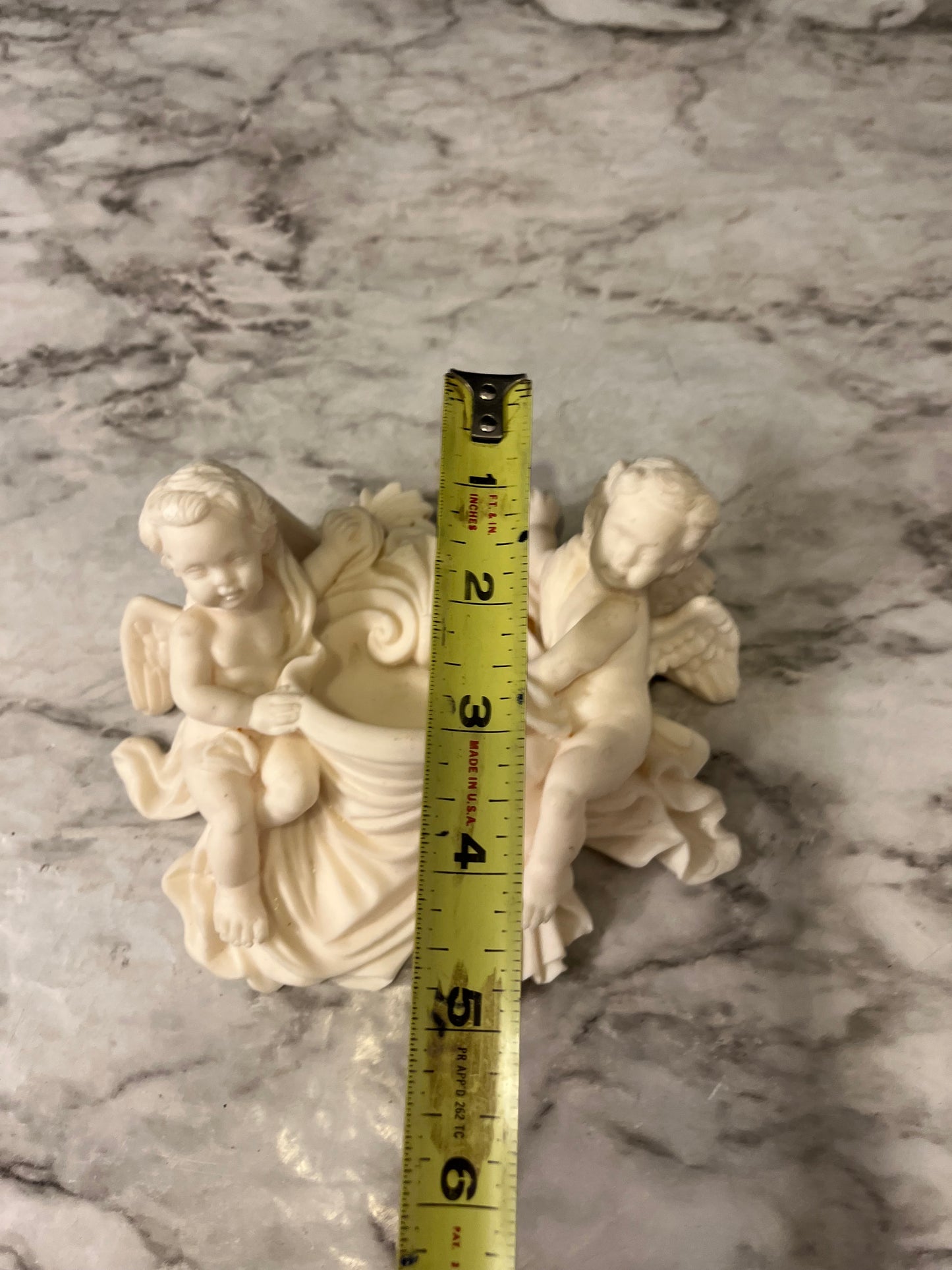 Cream Resin Cherub Wall Pocket