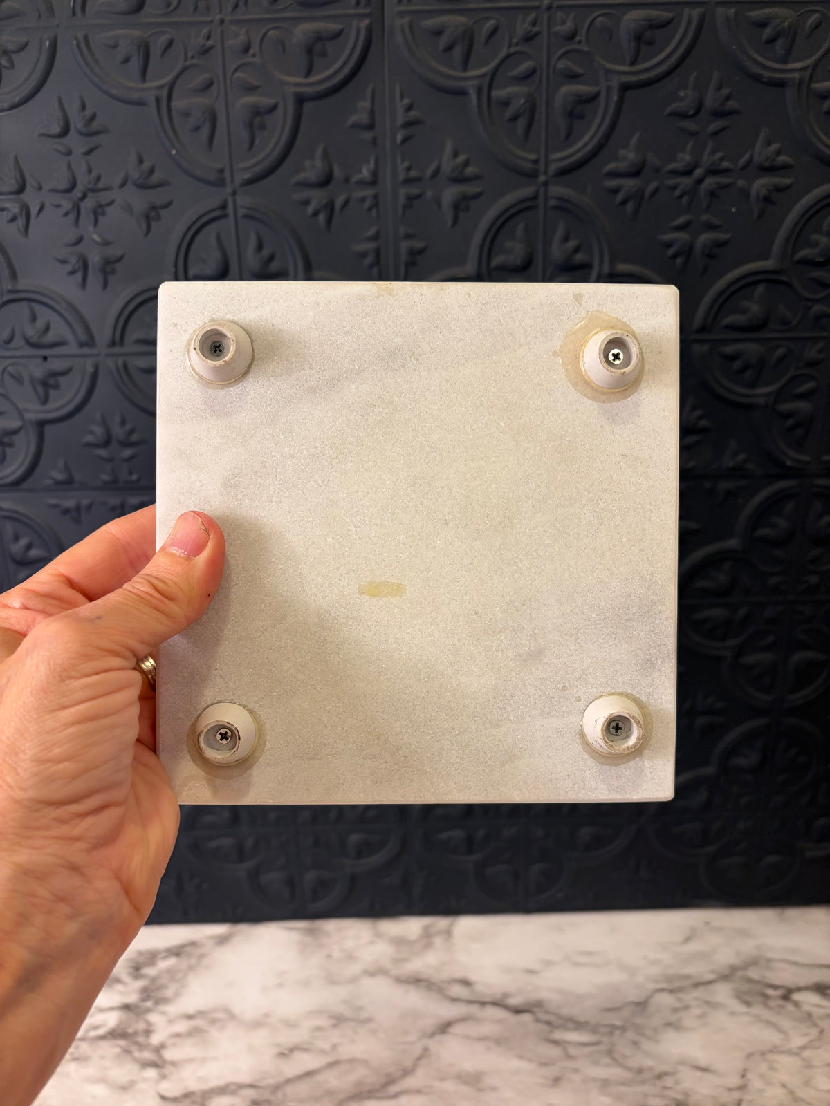 6 x 6 White Marble Trivet