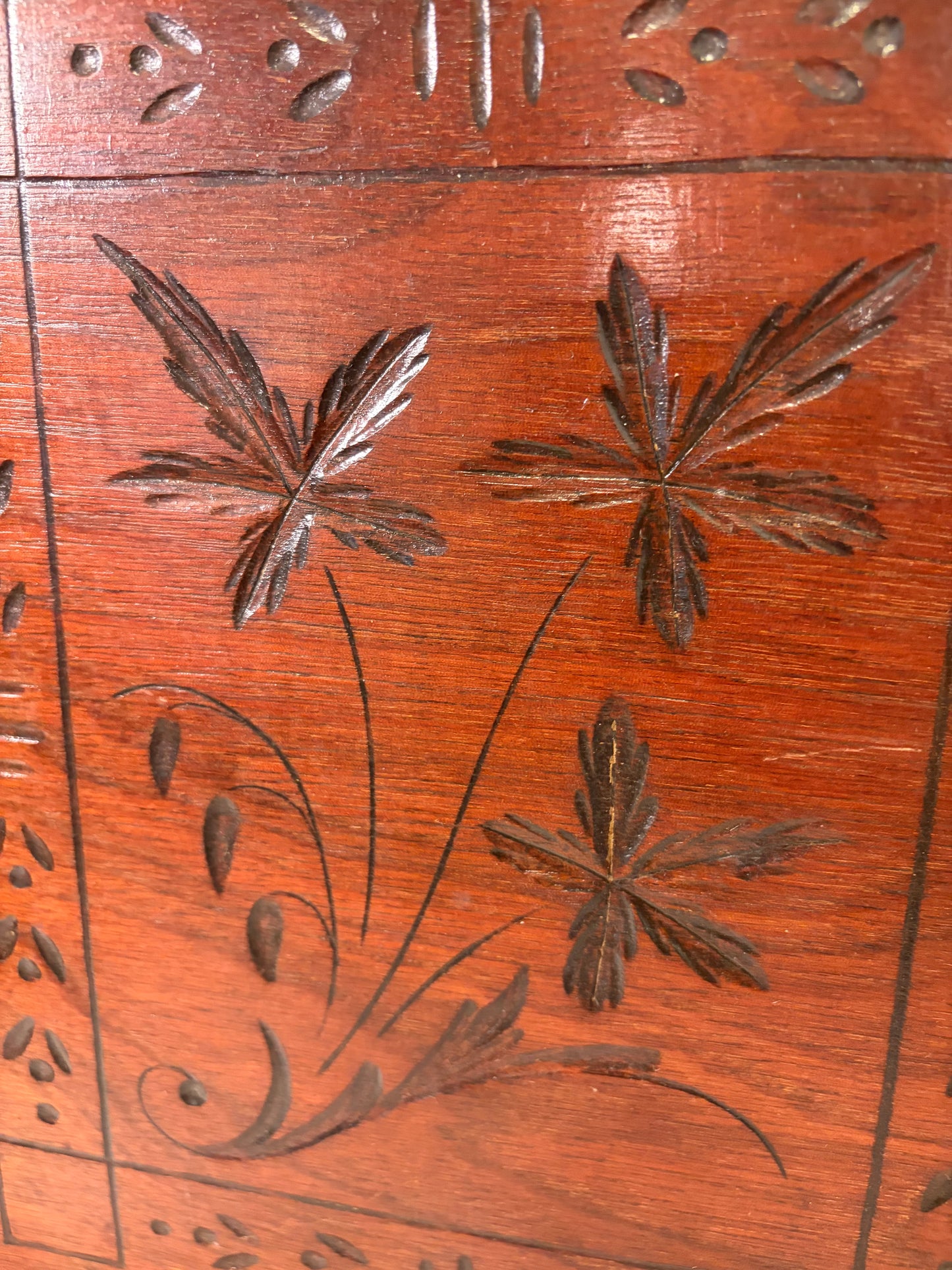 Hand Carved Floral Wood Hanging