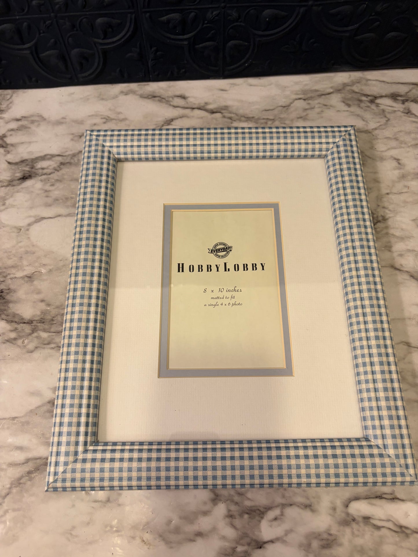 Hobby Lobby Blue Check Frame