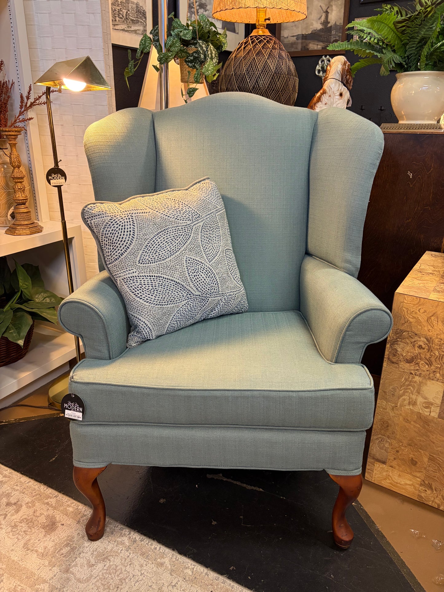 Slate Blue Wingback Chair