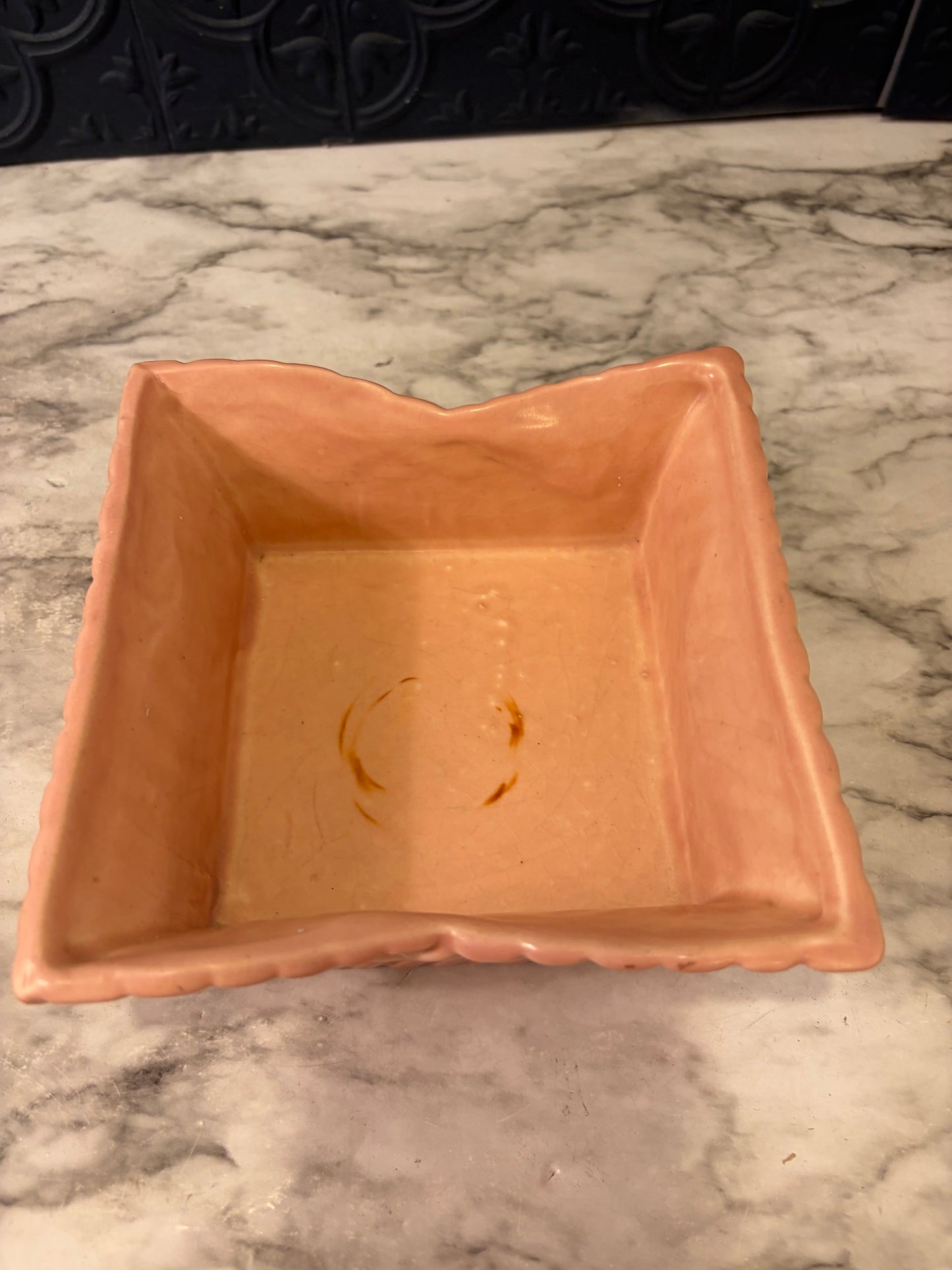 Pink Square Planter Leaf Pattern