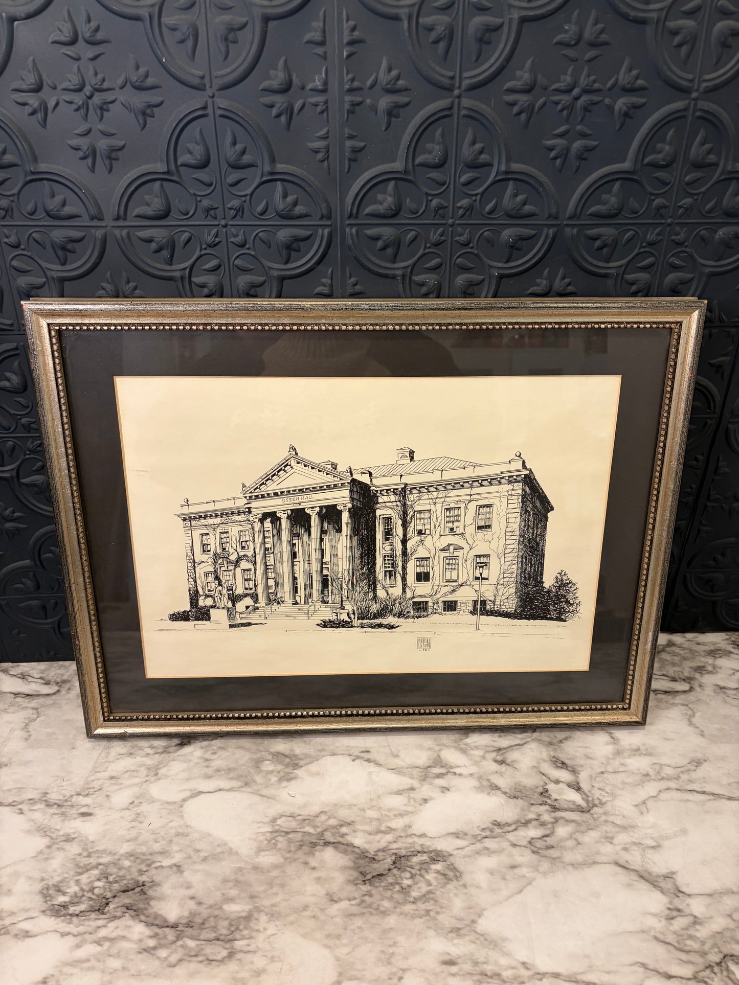 Green Hall Print Framed