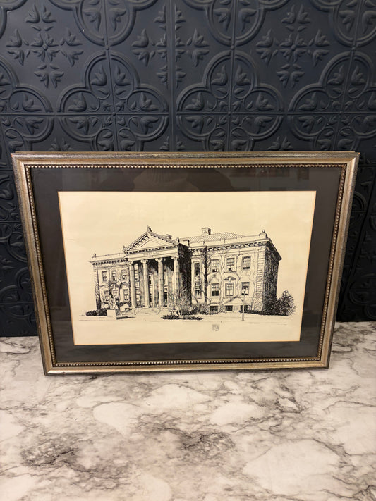 Green Hall Print Framed