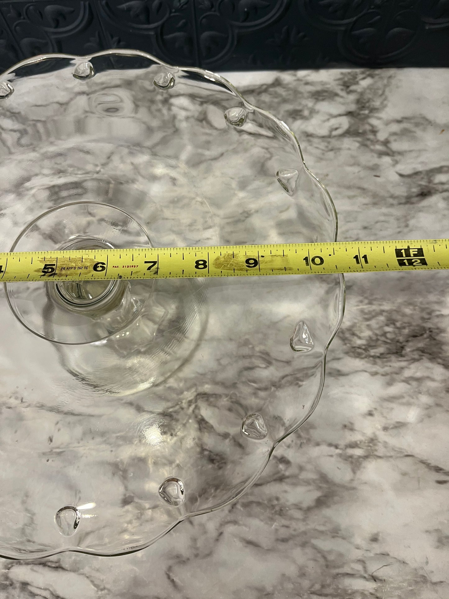 Clear Glass Cake Stand with tear drops