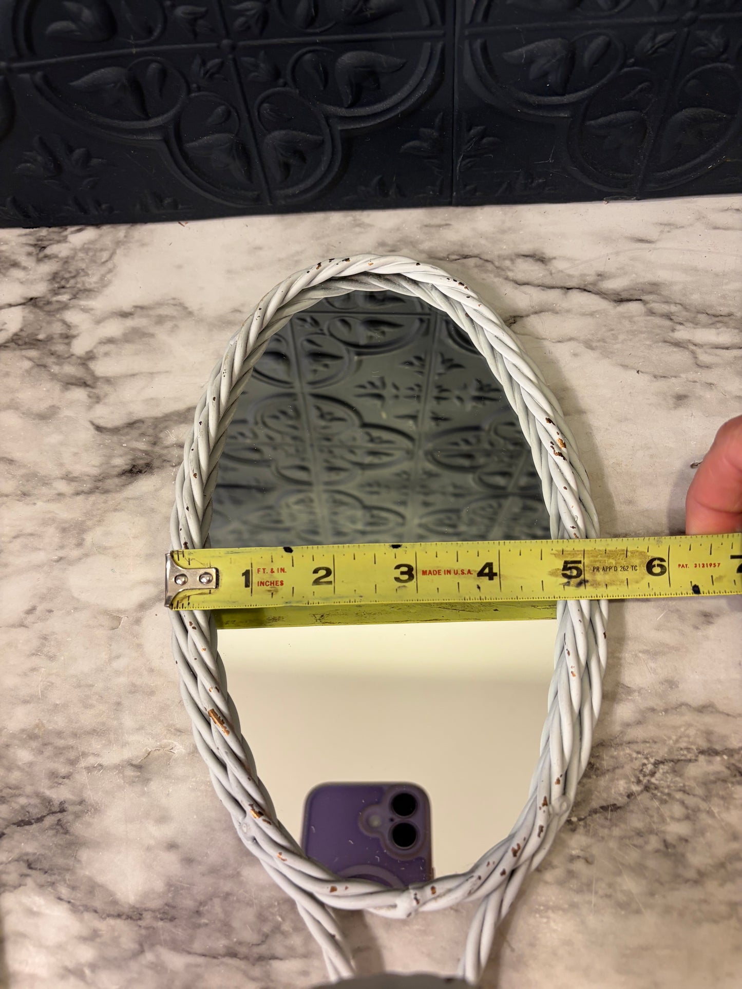 White Twisted Metal Mirror Sconce