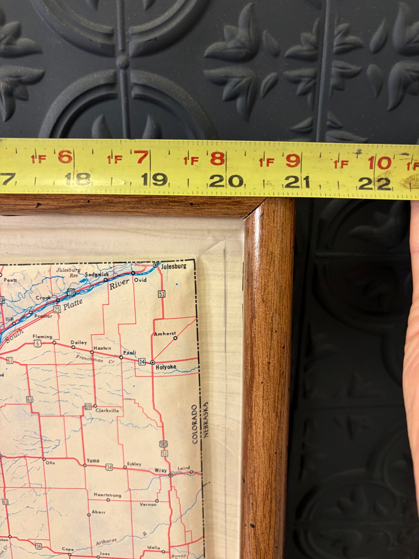 Topographical Map of Colorado with Frame