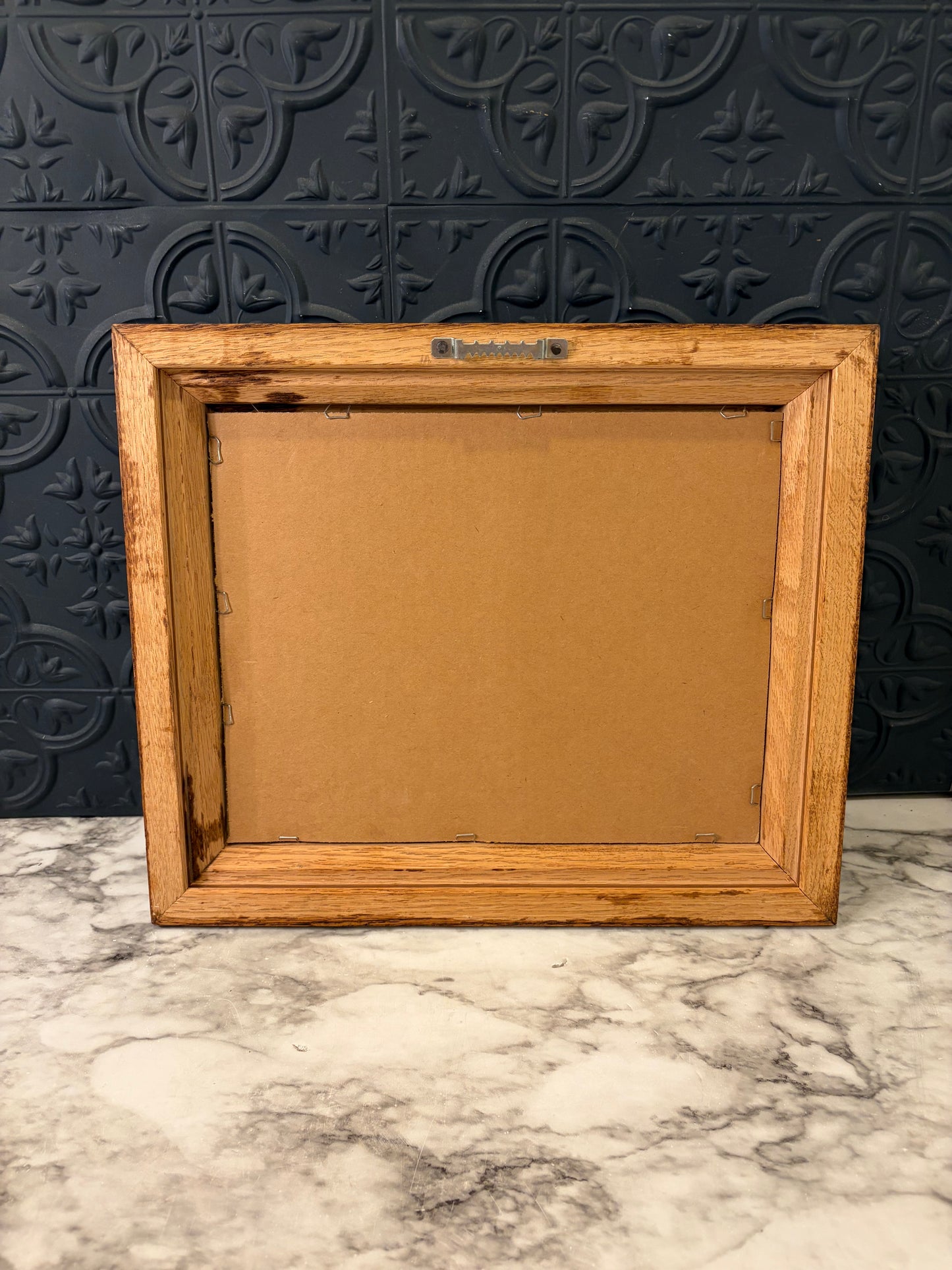 Feeding Rabbits Print in Oak Frame
