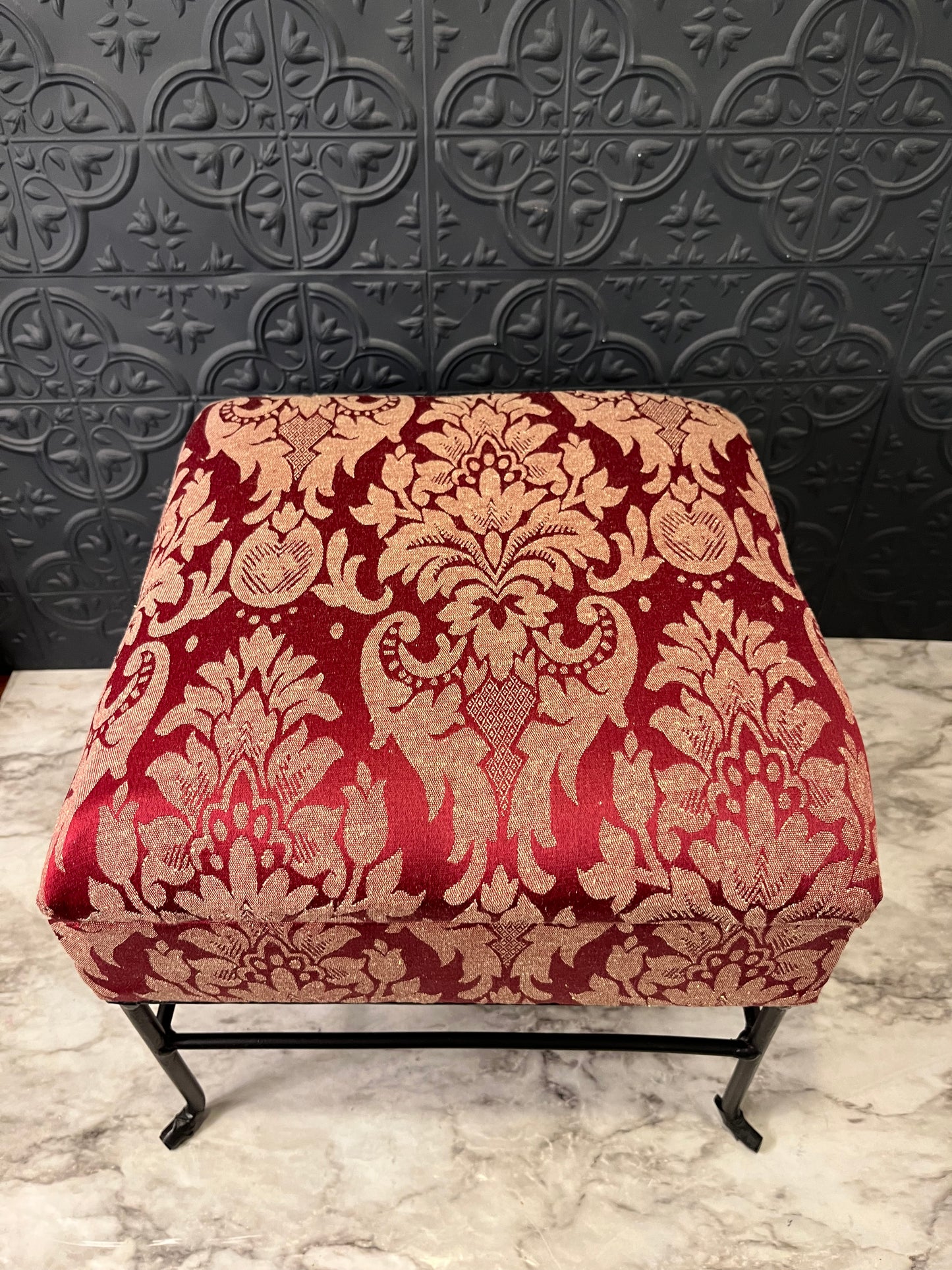 Red and Gold Storage Stool