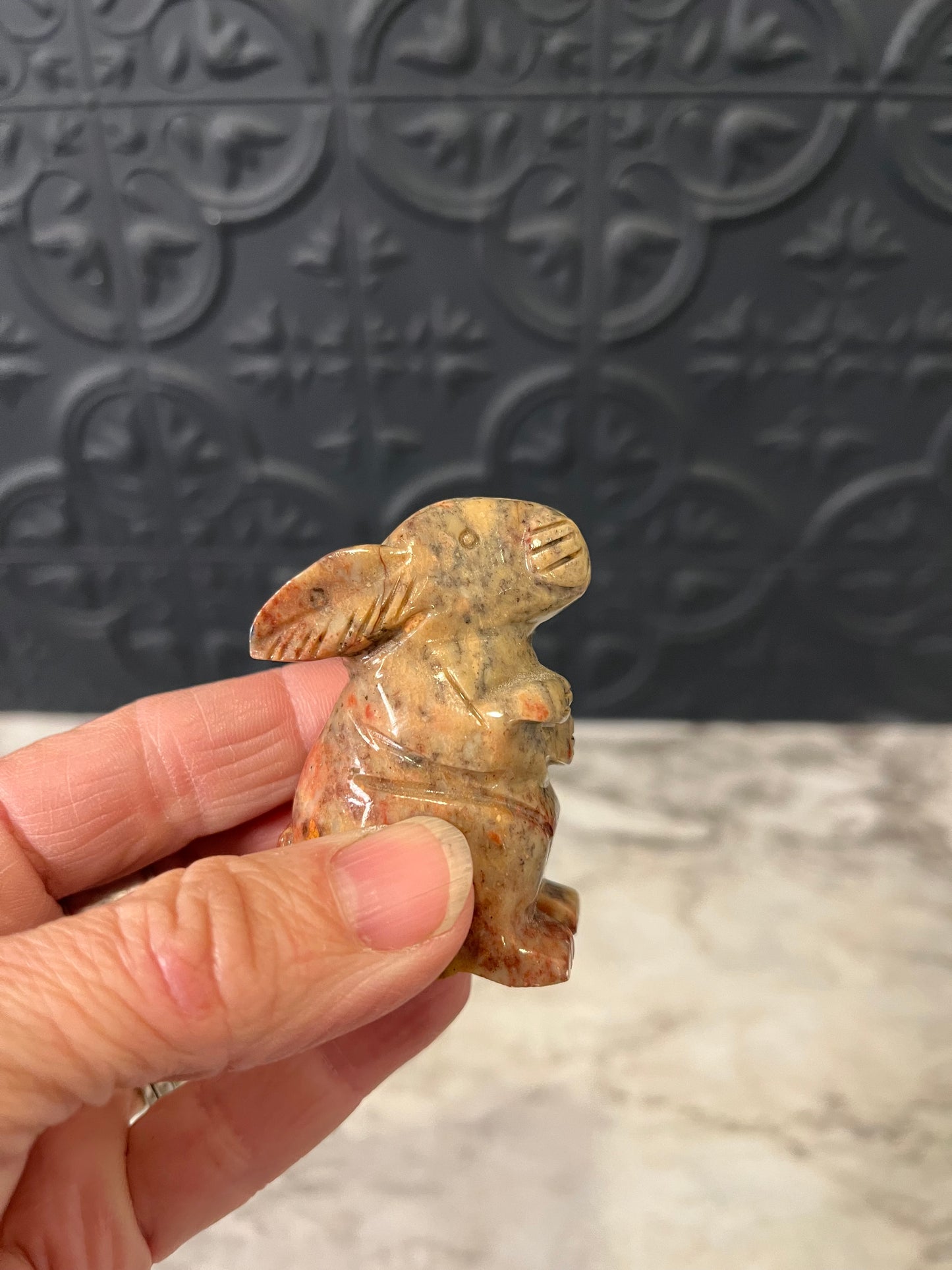 Hand Carved Stone Rabbit