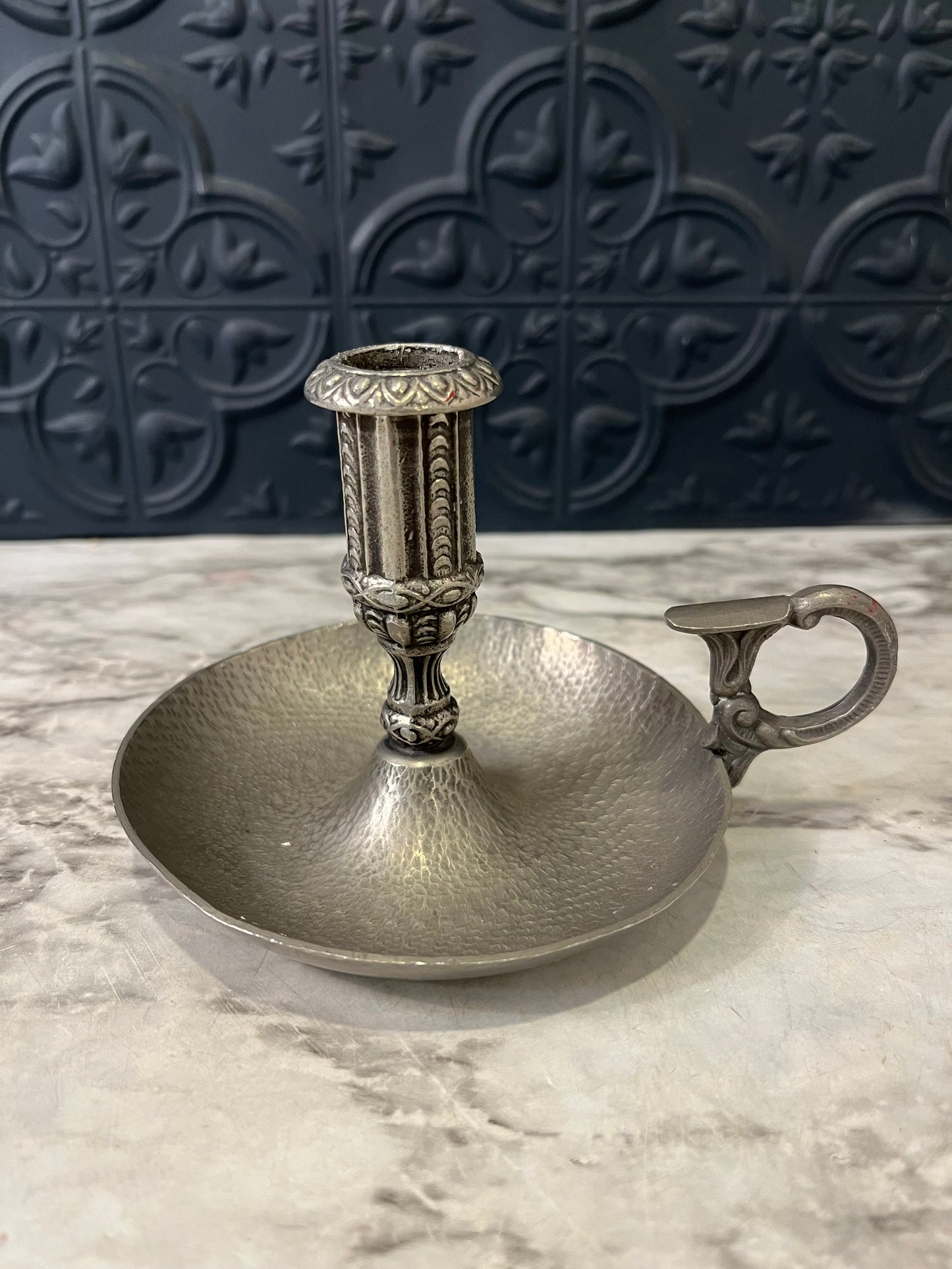 Norwegian BK Tinn Pewter Chamber Stick