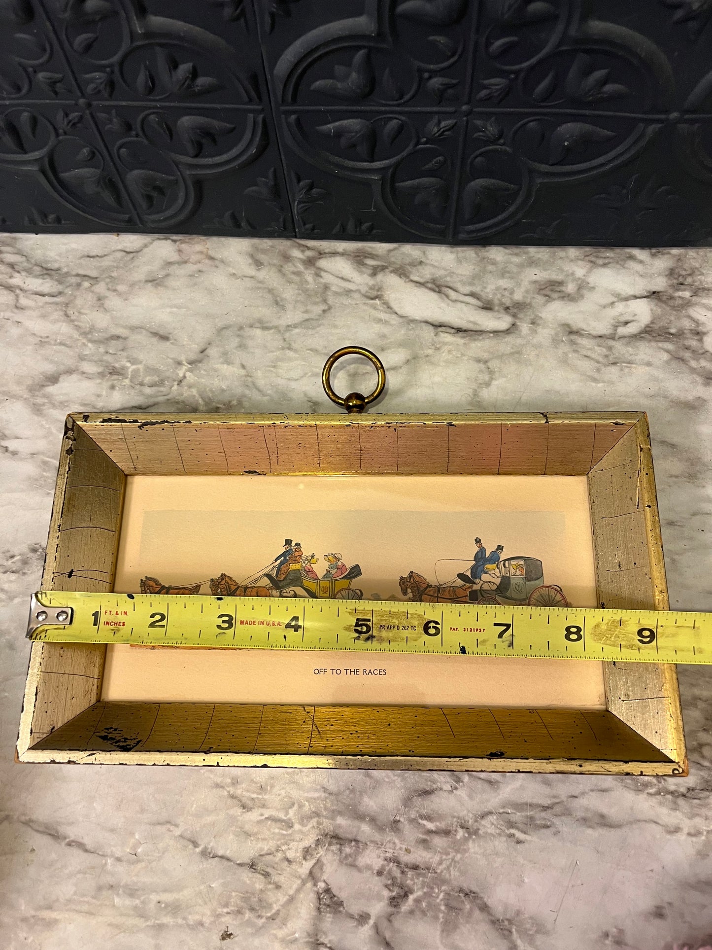 Off to the Races Vintage Print in Frame