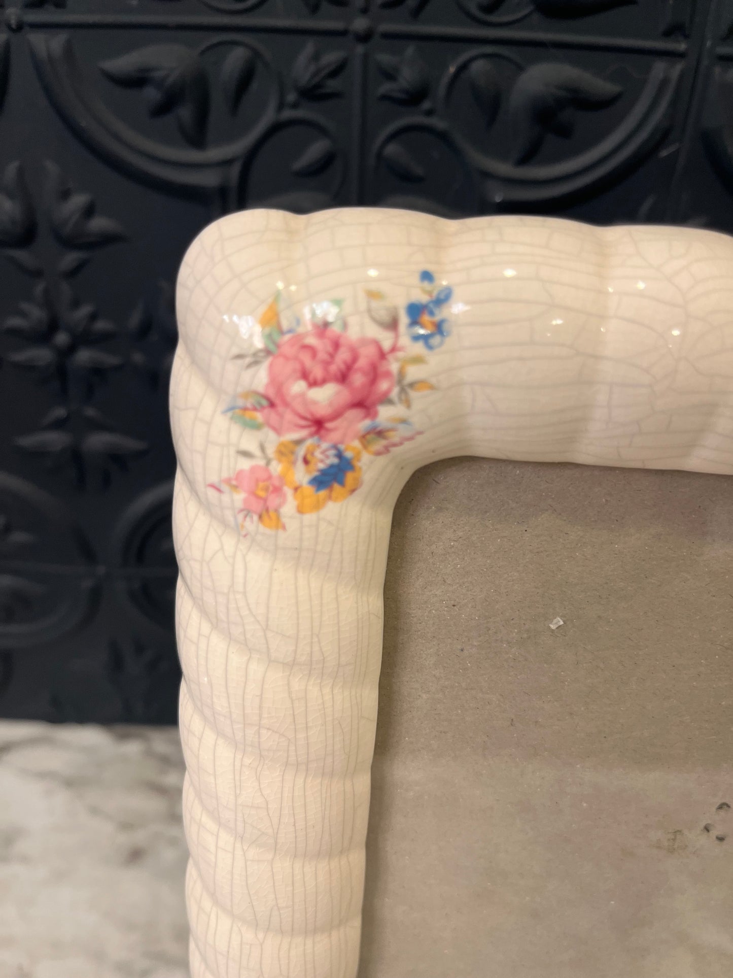 Cream Floral Ceramic Picture Frame