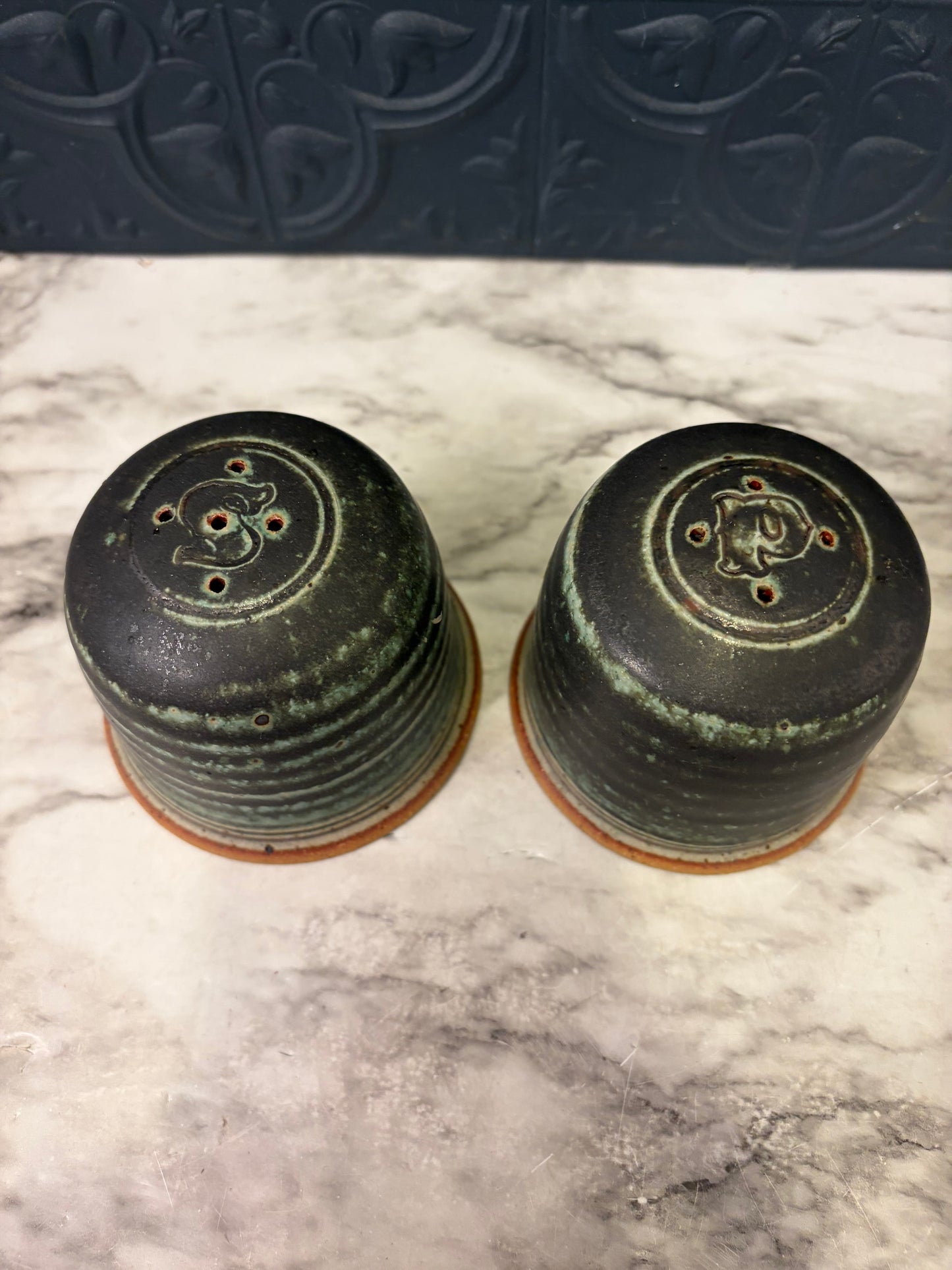 Blue Spruce Stoneware Salt and Pepper