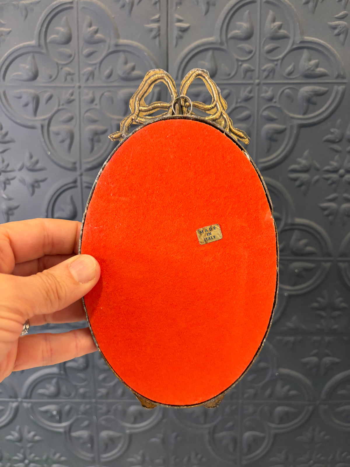 Oval Italian Mirror with Bow