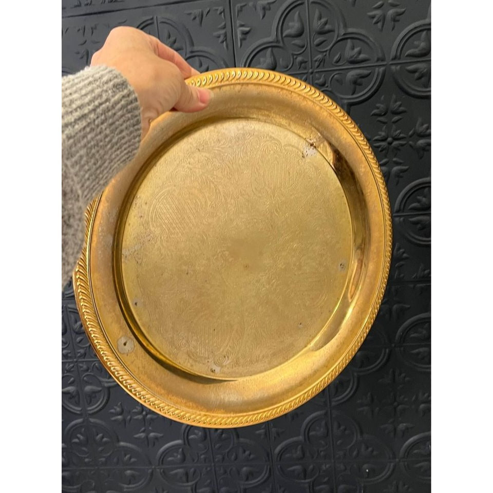 Gold color metal tray