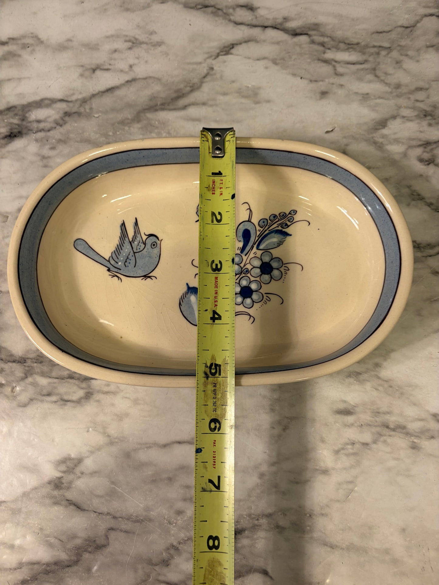 Small Mexican Tonala Pottery Oval Plate