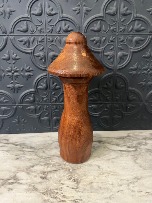 Hand Carved Wooden Mushroom 9"