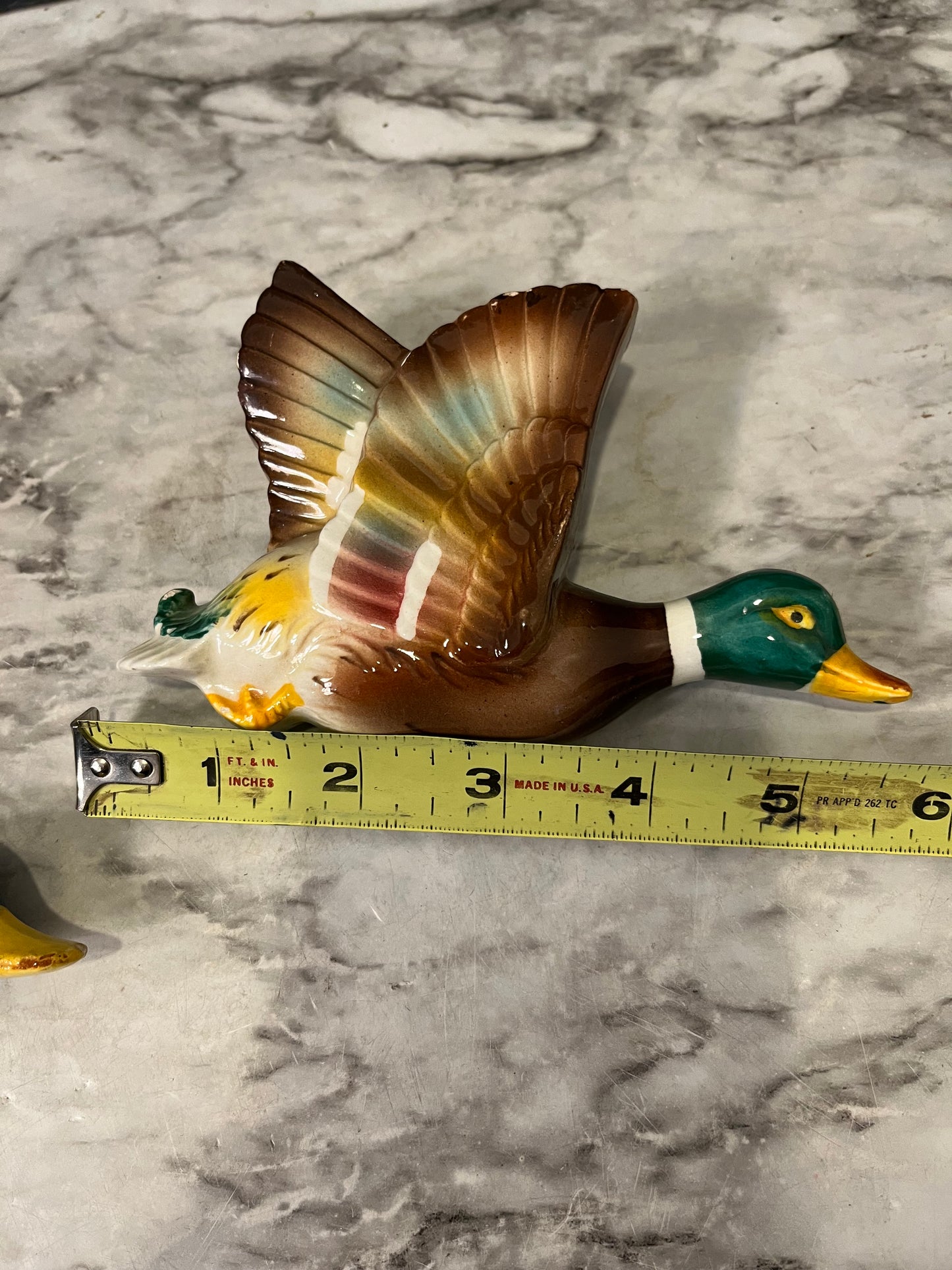 Mallard Duck flying duck wall pockets x2