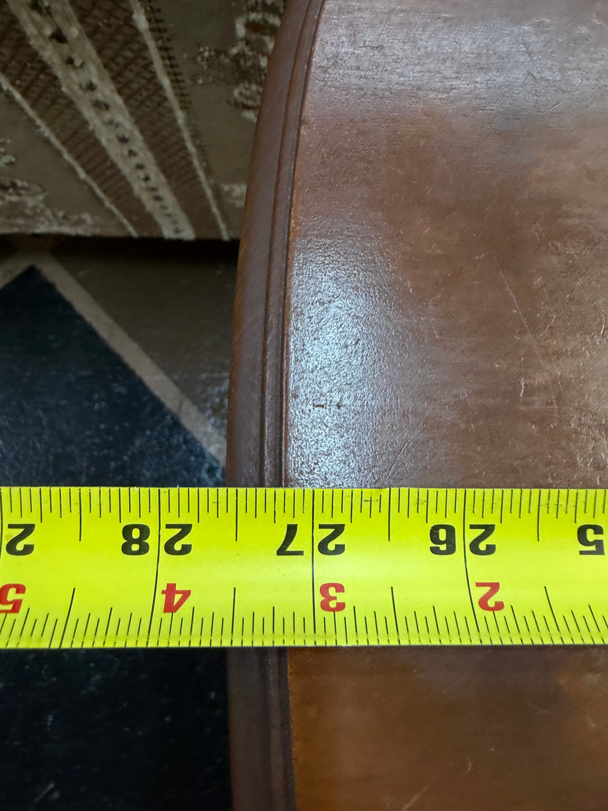 Vintage Rectangle Wood Table with Book ledge