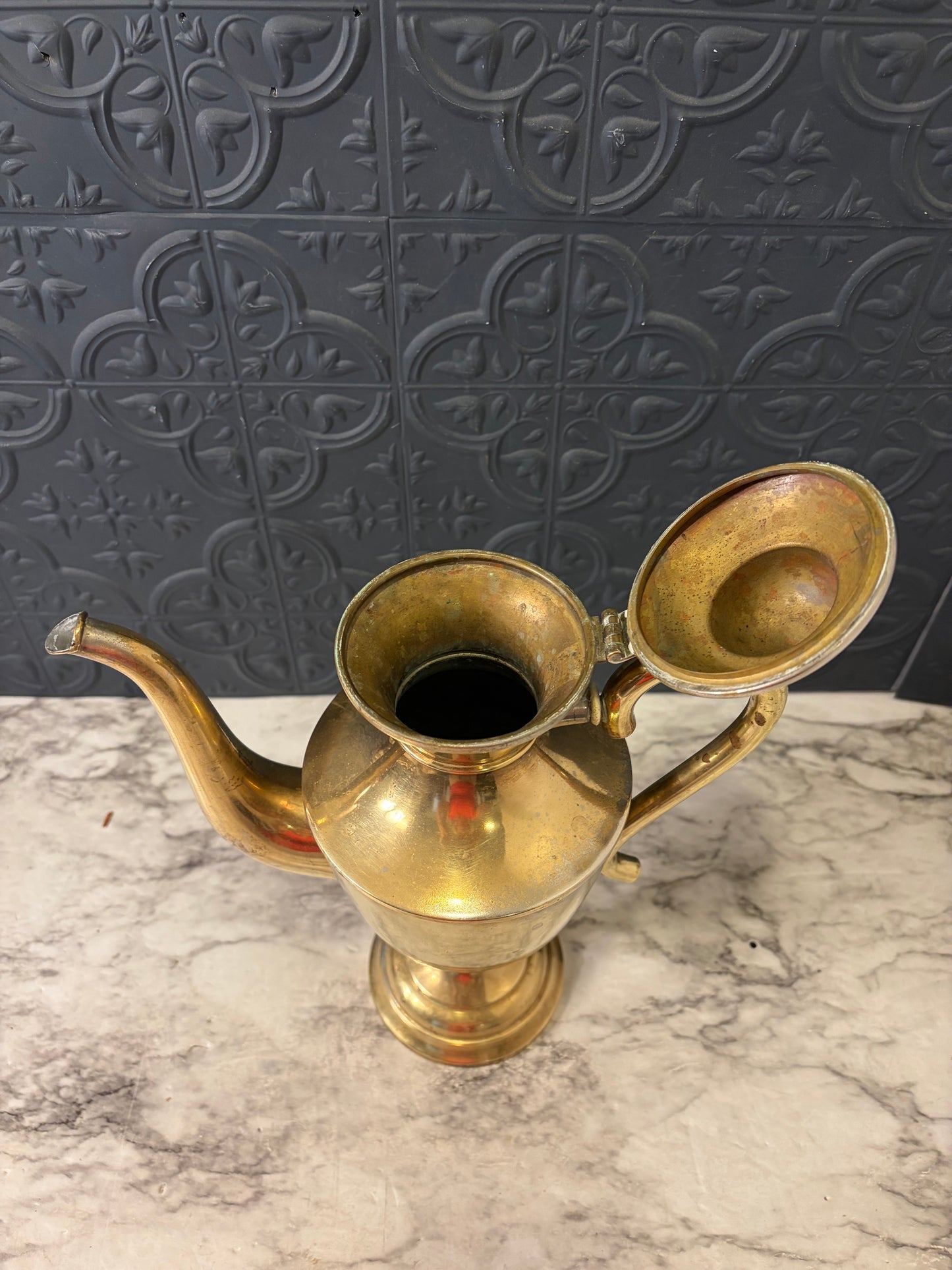 Vintage Brass Teapot  Urn Shape