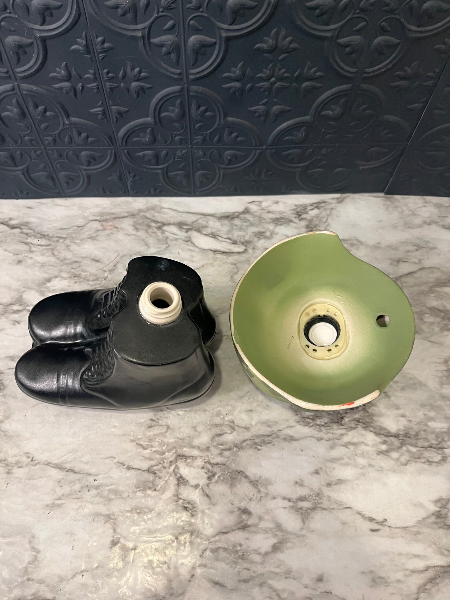 Vintage Jim Beam Combat Boots and Helmet Decanter