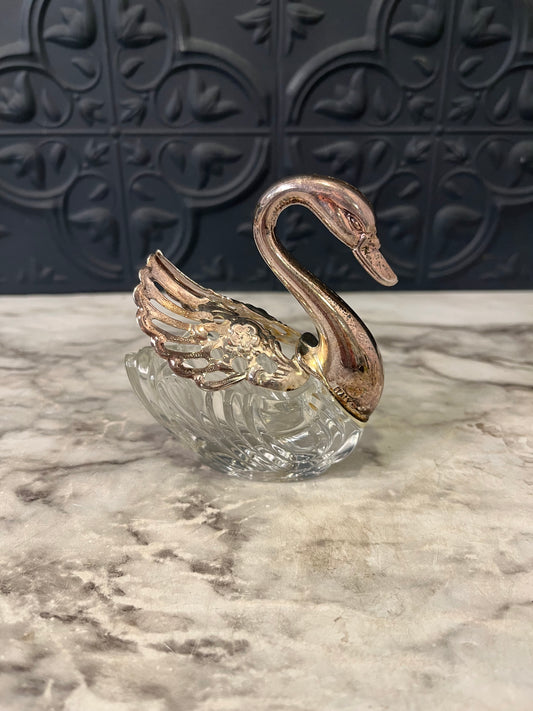Small Glass and Silver Salt Cellar