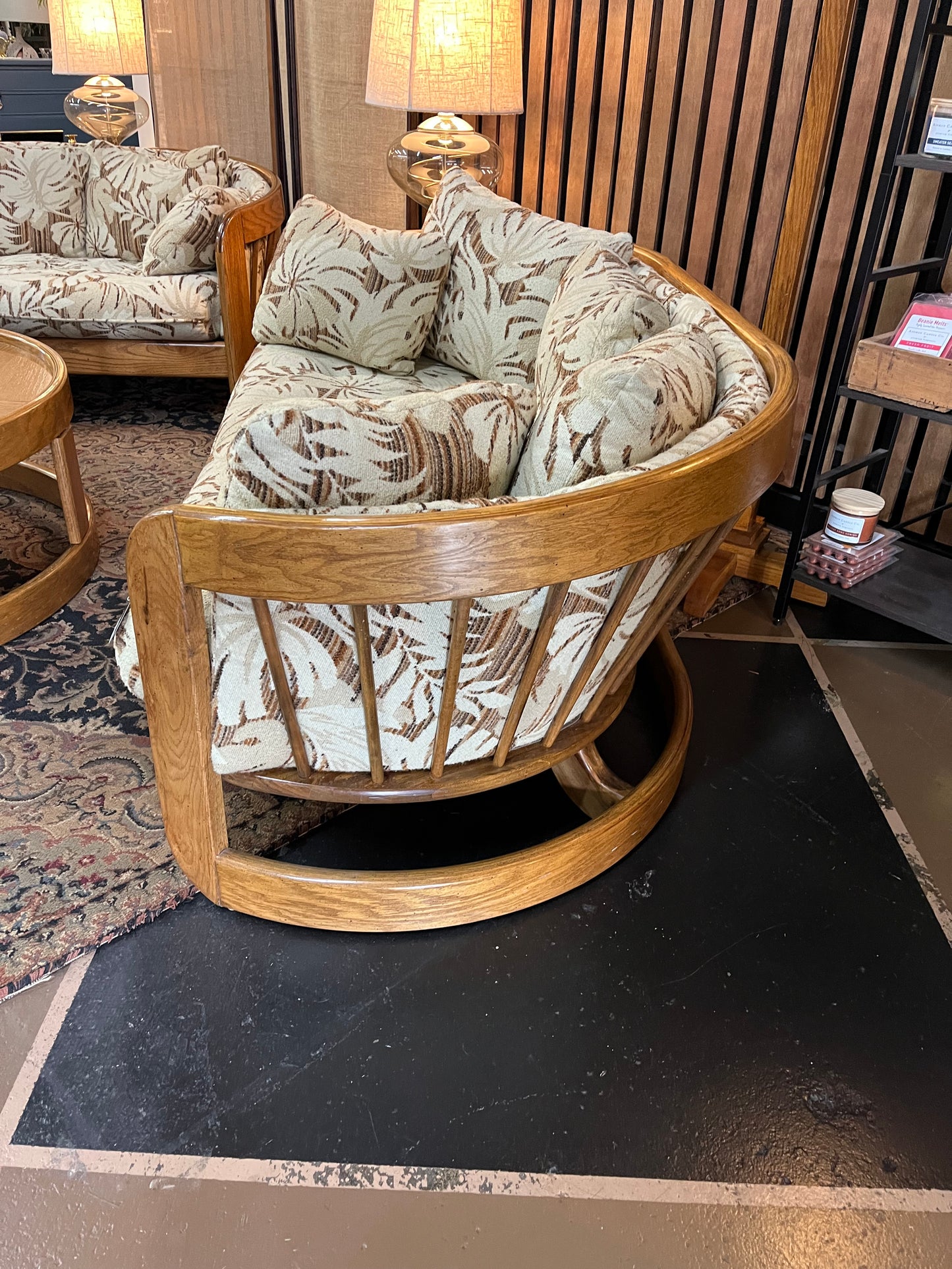 1970's Oak Benwood Loveseat by Howard