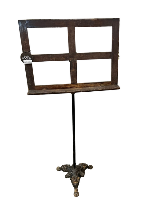 Antique Music Stand With Cast Iron Base