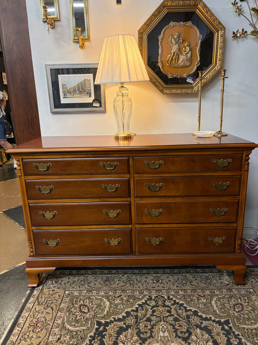 Vintage 8 Drawer Wood Dresser