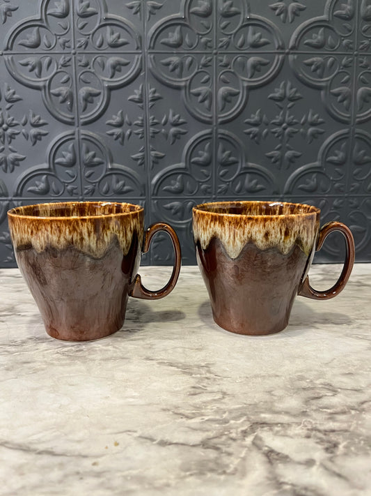 USA Brown Drip Mug set of 2