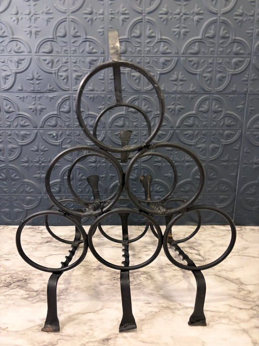 Brutalist Black Iron Wine Rack