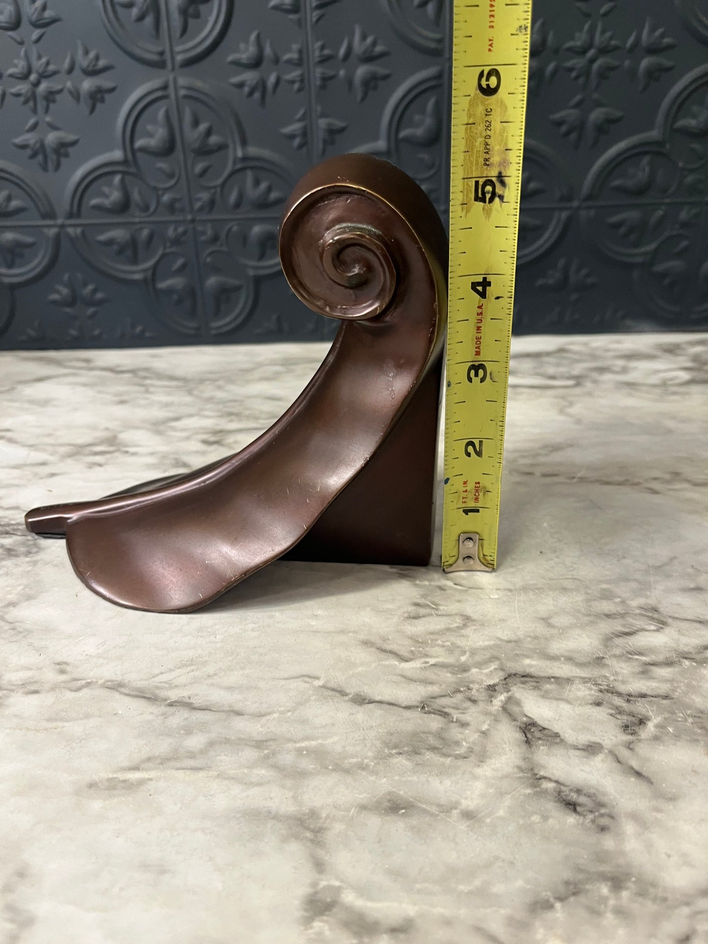 Bronze colored Scroll Bookend