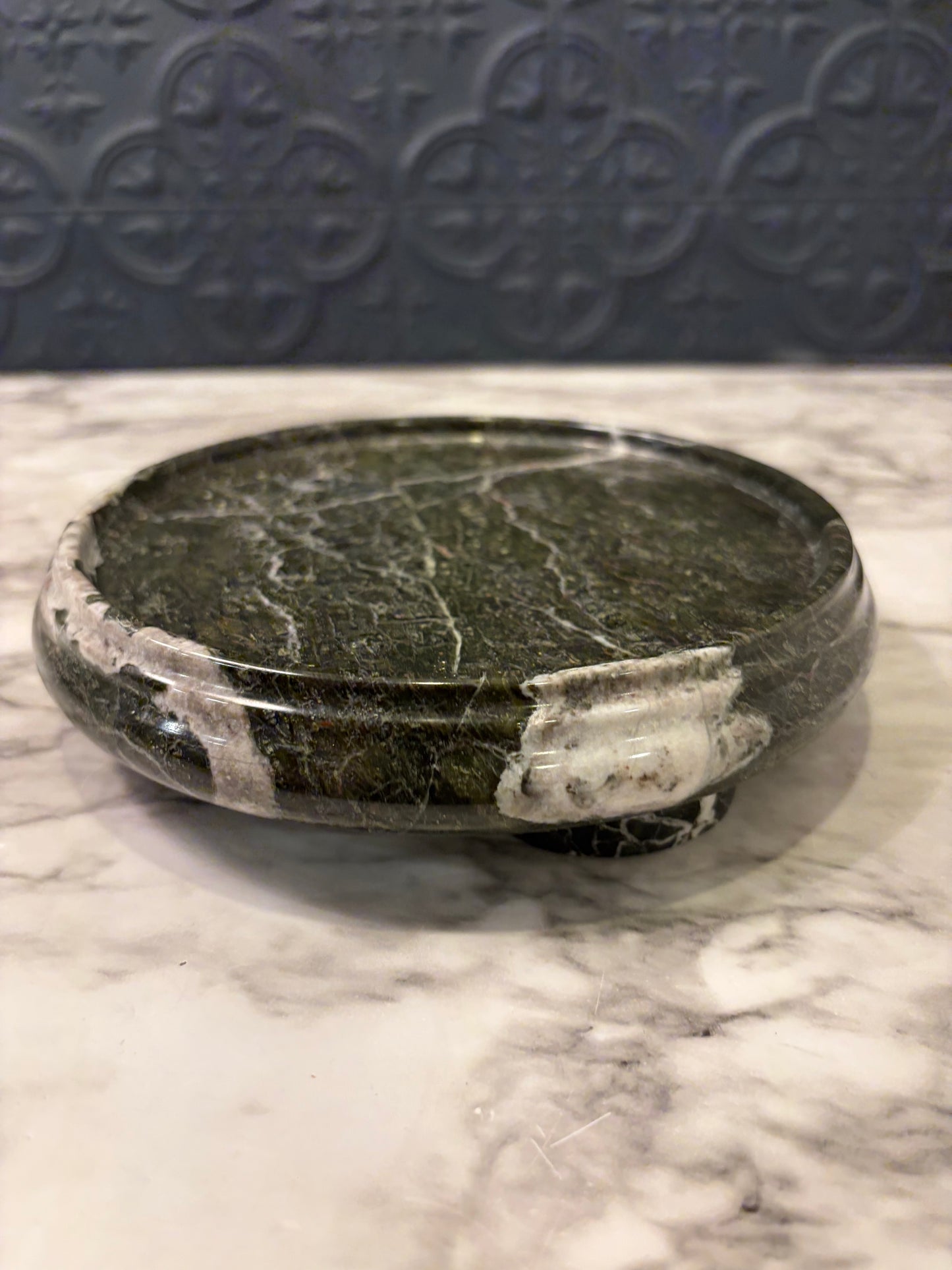 Black Marble Footed Pedestal 6.75"